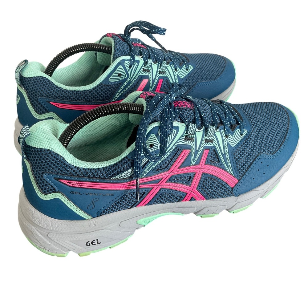 ASICS Gel-Venture 8 Wide Mako Blue Pink Glo Women 11 Trail Running 1012B230